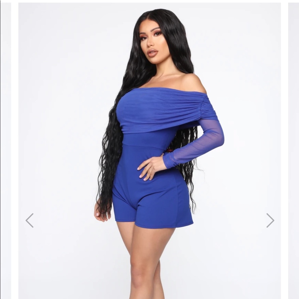 Fashion Nova Blue Romper